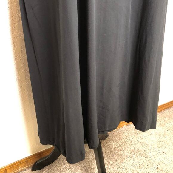 Ronen Chen black faux leather top shift midi dress size 4 or US 12 - Picture 4 of 14